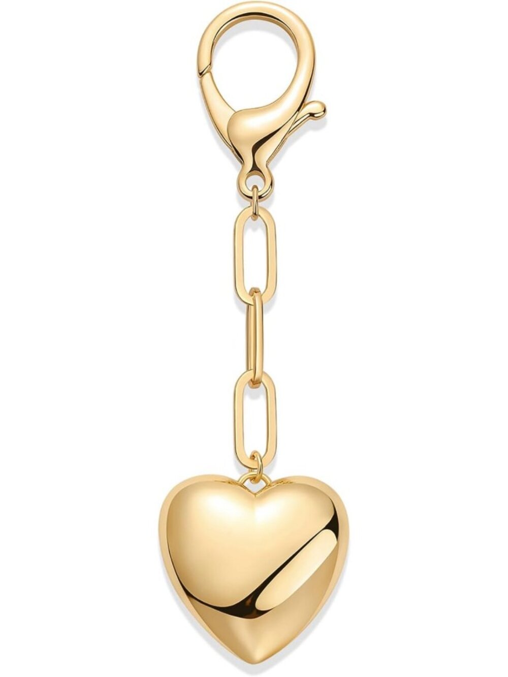 Chunky Heart & Cherry Bag Charm - 14K Gold Plated Handbag Accessory for Women